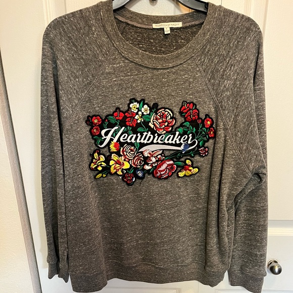 REBECCA MINKOFF PRE-LOVED AUTHENTIC GRAY FLORAL DESIGN LONG SLEEVES SWEATSHIRT - Picture 1 of 12